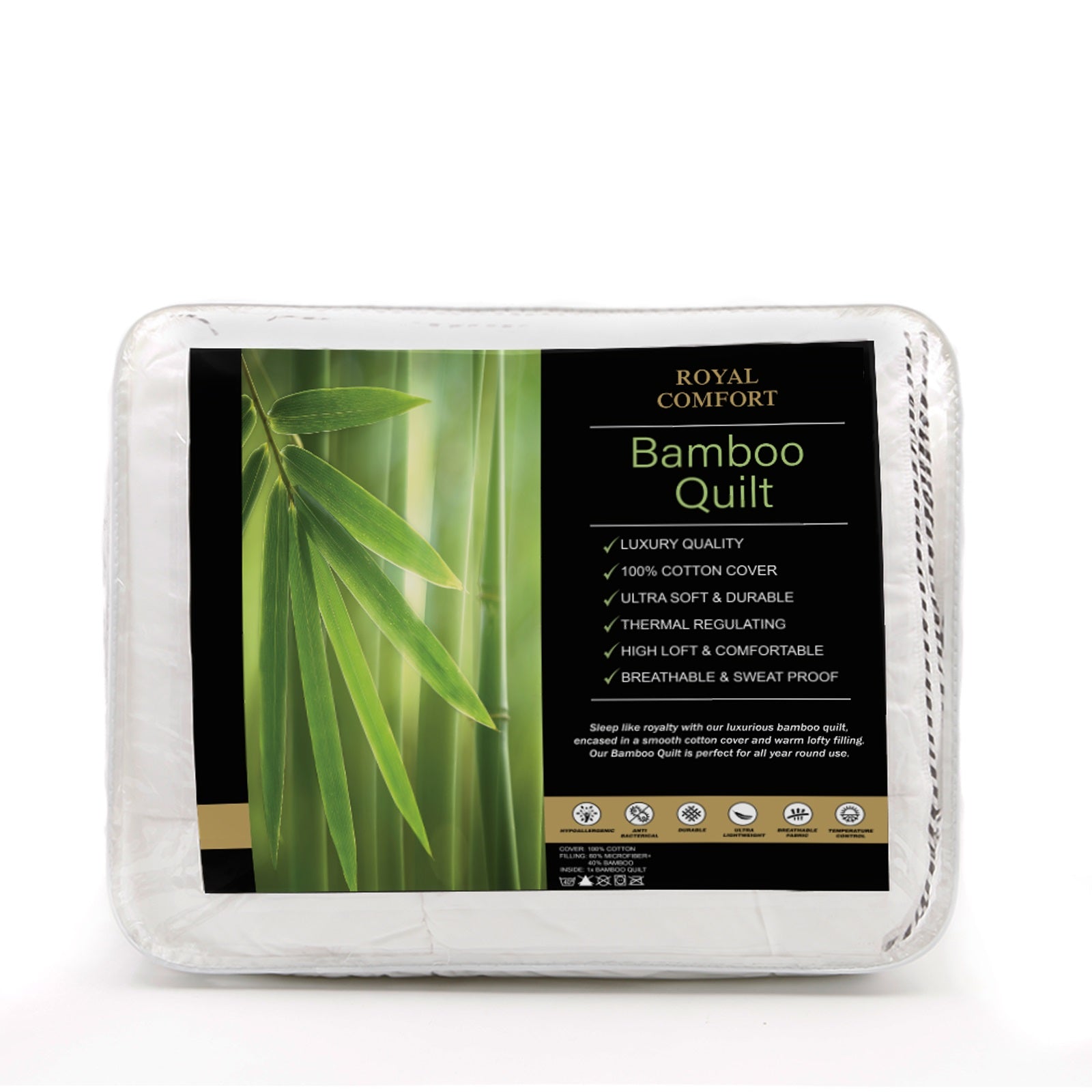 Royal Comfort Luxury Bamboo 250GSM Quilt - Queen-1951134843094044673