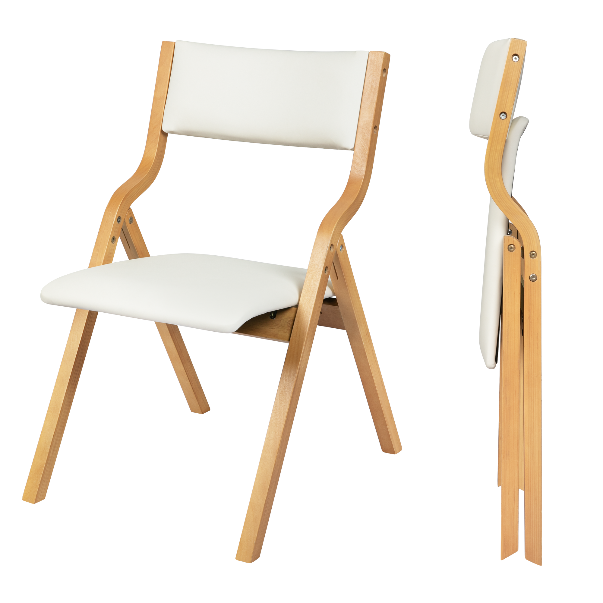 Levede 4x Dining Chairs Foldable PU Beige-1966287369070055432