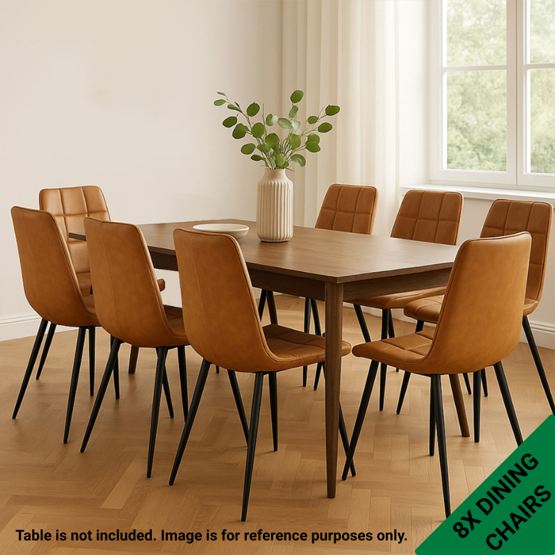 8x PU Leather Dining Chairs
