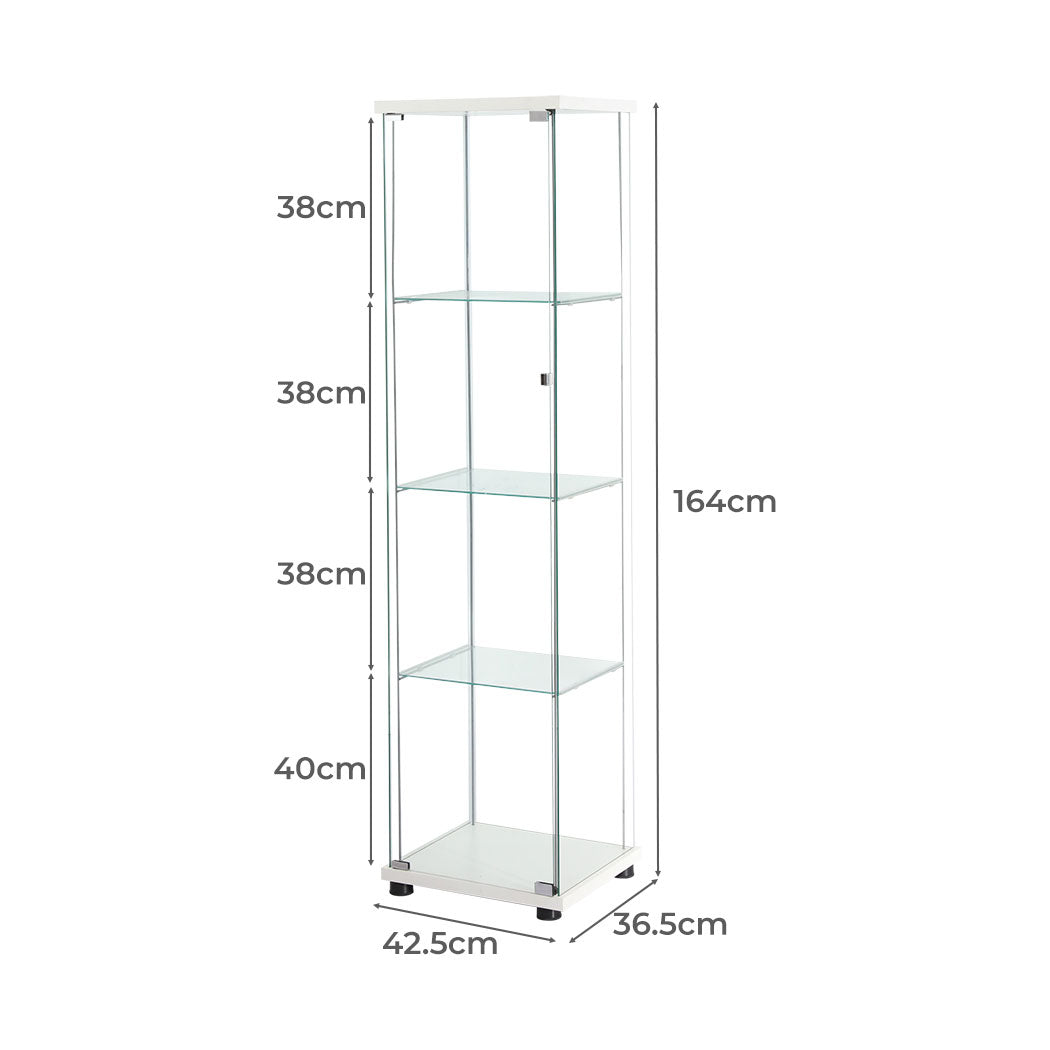 Stacked Display Cabinet Tempered Glass White-1954803004272152578