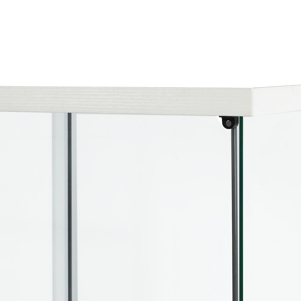Stacked Display Cabinet Tempered Glass White-1954803004272152579