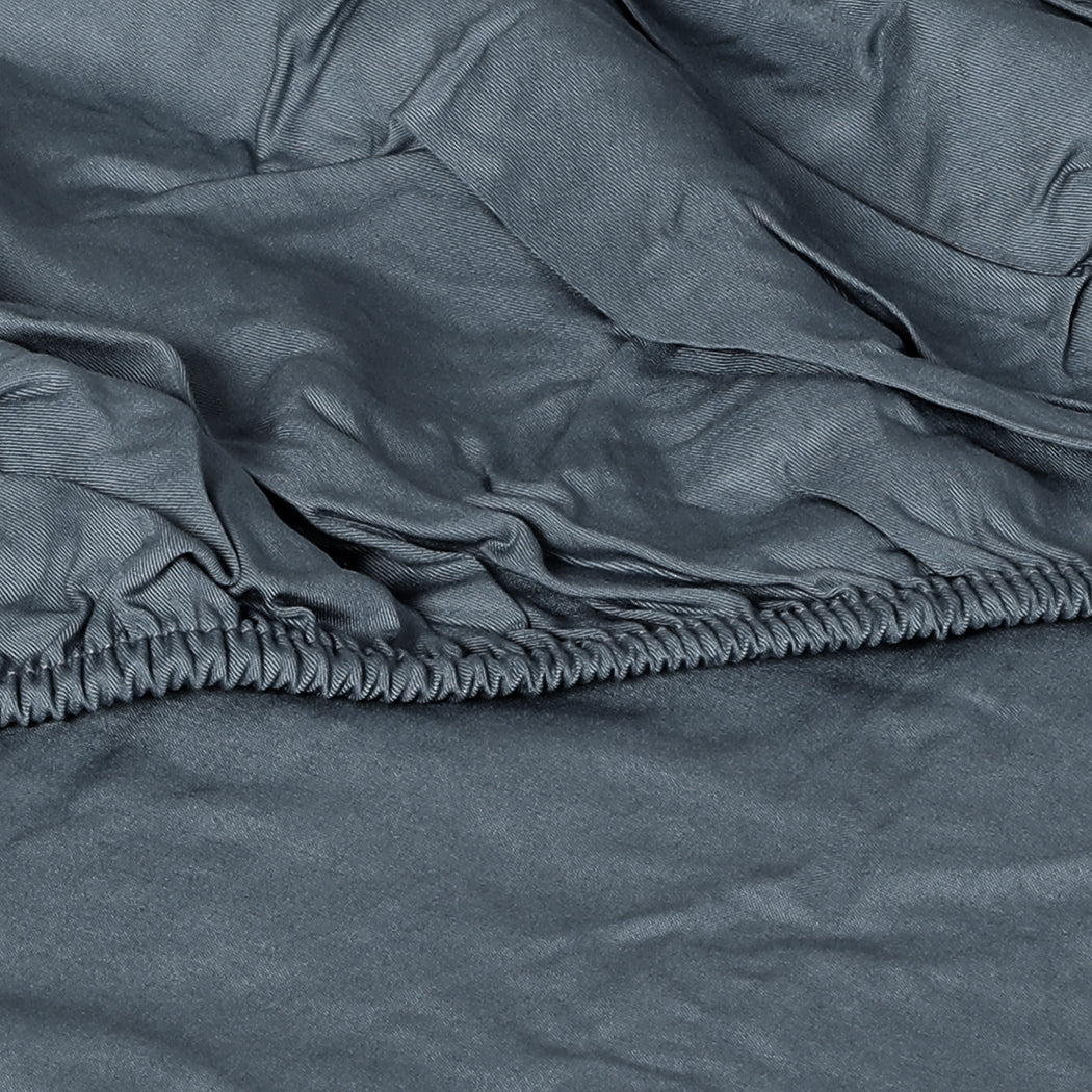 Dreamz 3pcs Sinigle Size 100% Bamboo Bed Sheet Set in Charcoal Colour Single-1954802921380122627