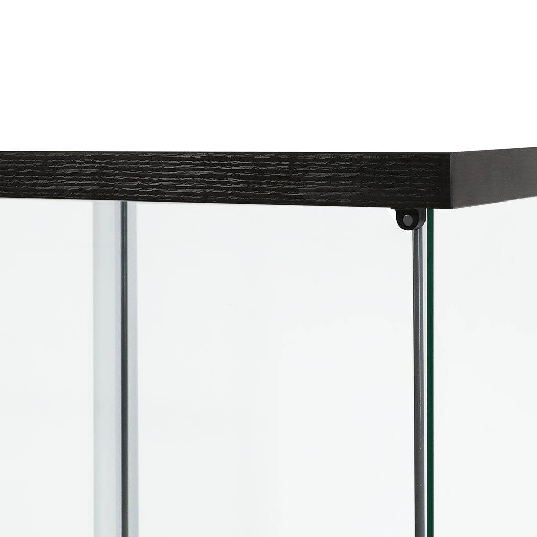 Stacked Display Storage Cabinet Glass Black-1954803004075020291
