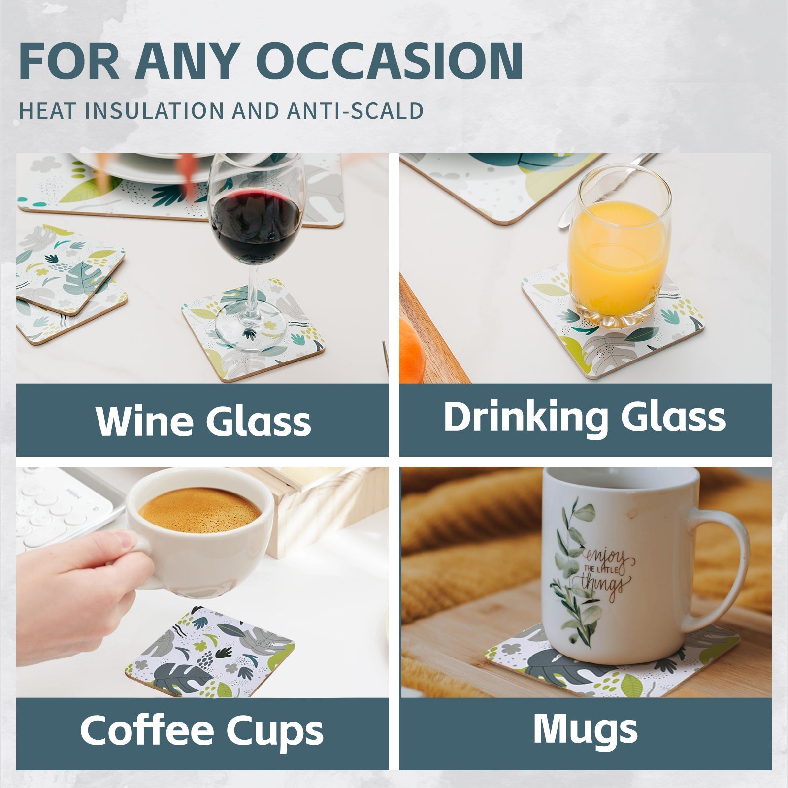 4 Pcs Clevinger Mdf Coasters Monstera - 11