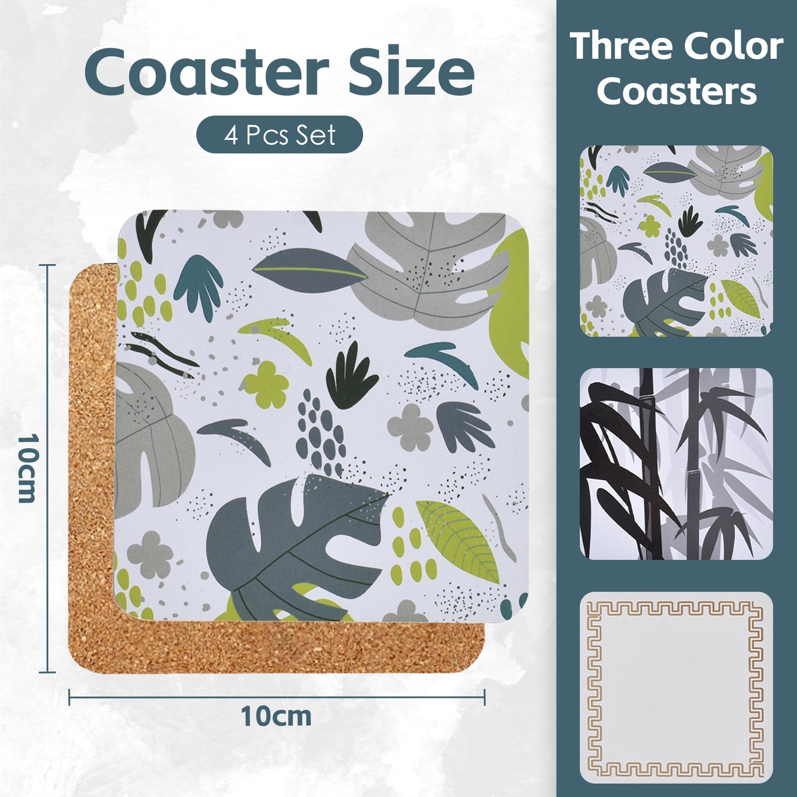 4 Pcs Clevinger Mdf Coasters Monstera - 08