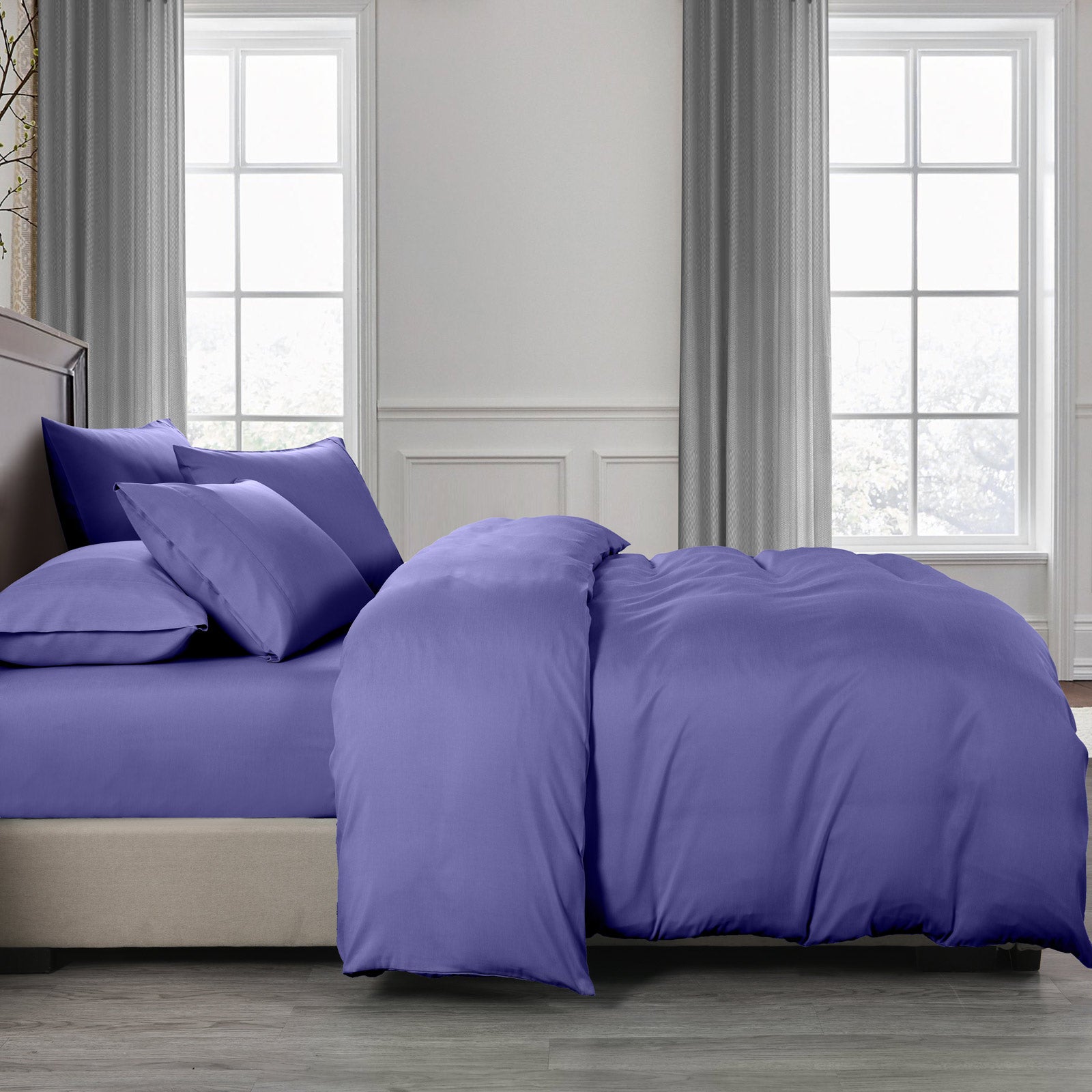 Royal Comfort Bamboo Cooling 2000TC Quilt Cover Set - King-Royal Blue-1951134828887937026
