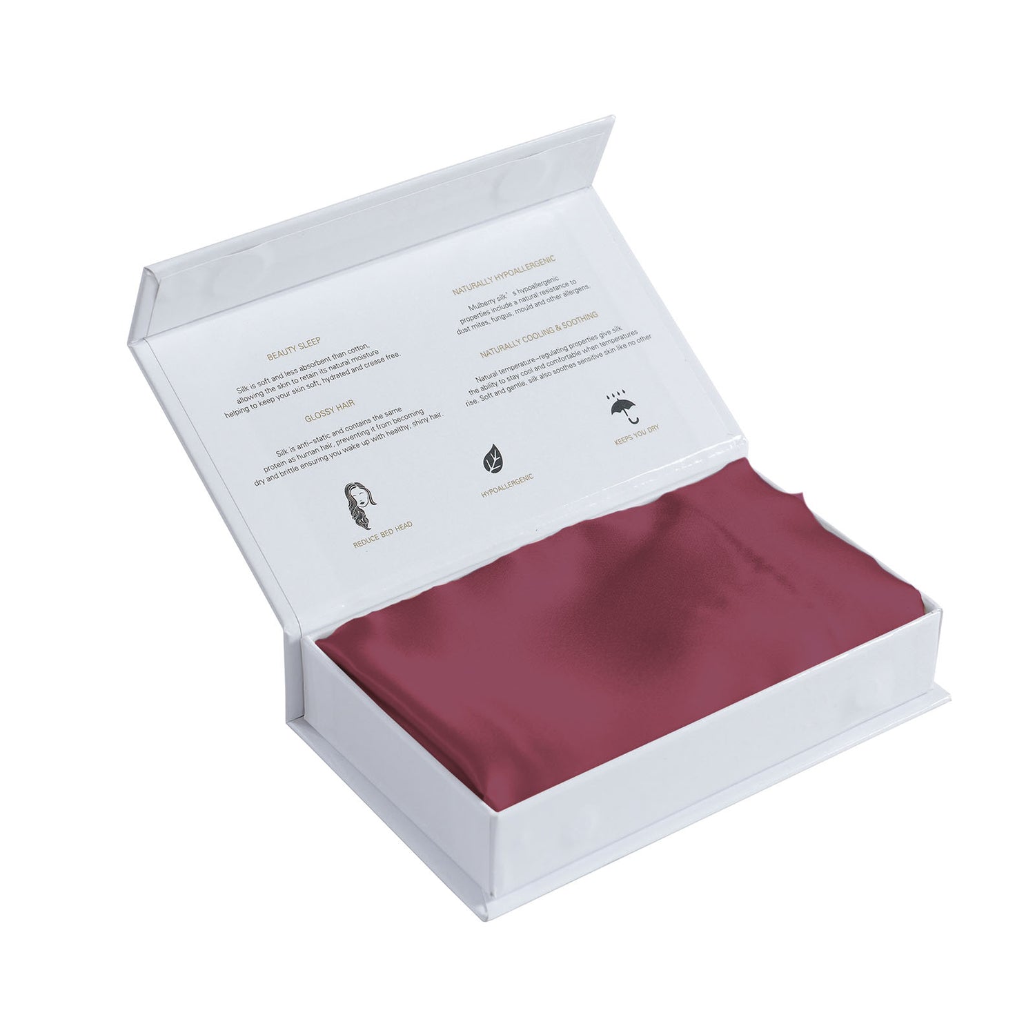 Pure Silk Pillow Case by Royal Comfort (Single Pack) - Malaga Wine-1951134815860428805