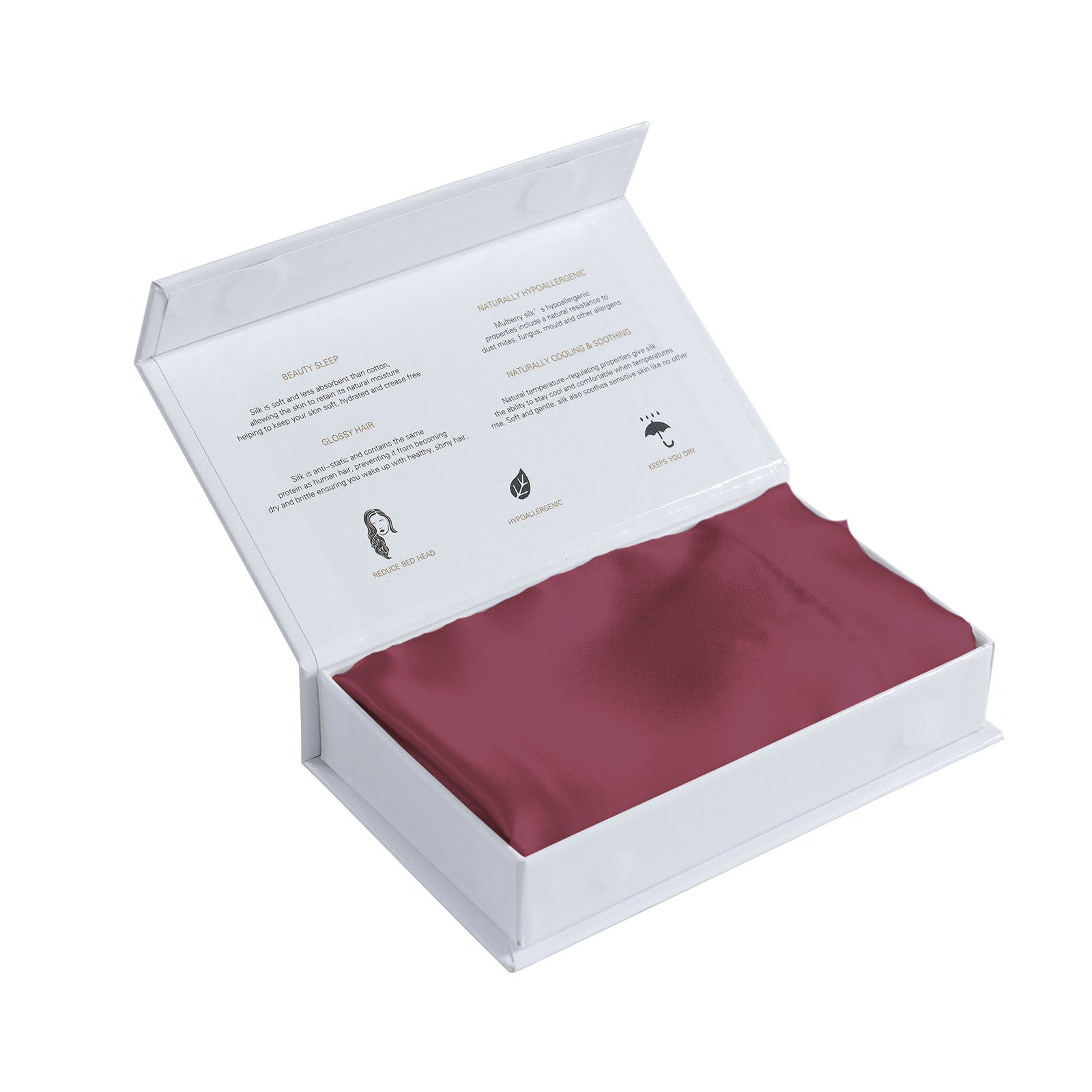 Pure Silk Pillow Case by Royal Comfort (Single Pack) - Malaga Wine-1951134815860428805