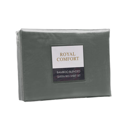 Royal Comfort Bamboo Blended Sheet &amp; Pillowcases Set 1000TC Ultra Soft Bedding-1951134908202225667