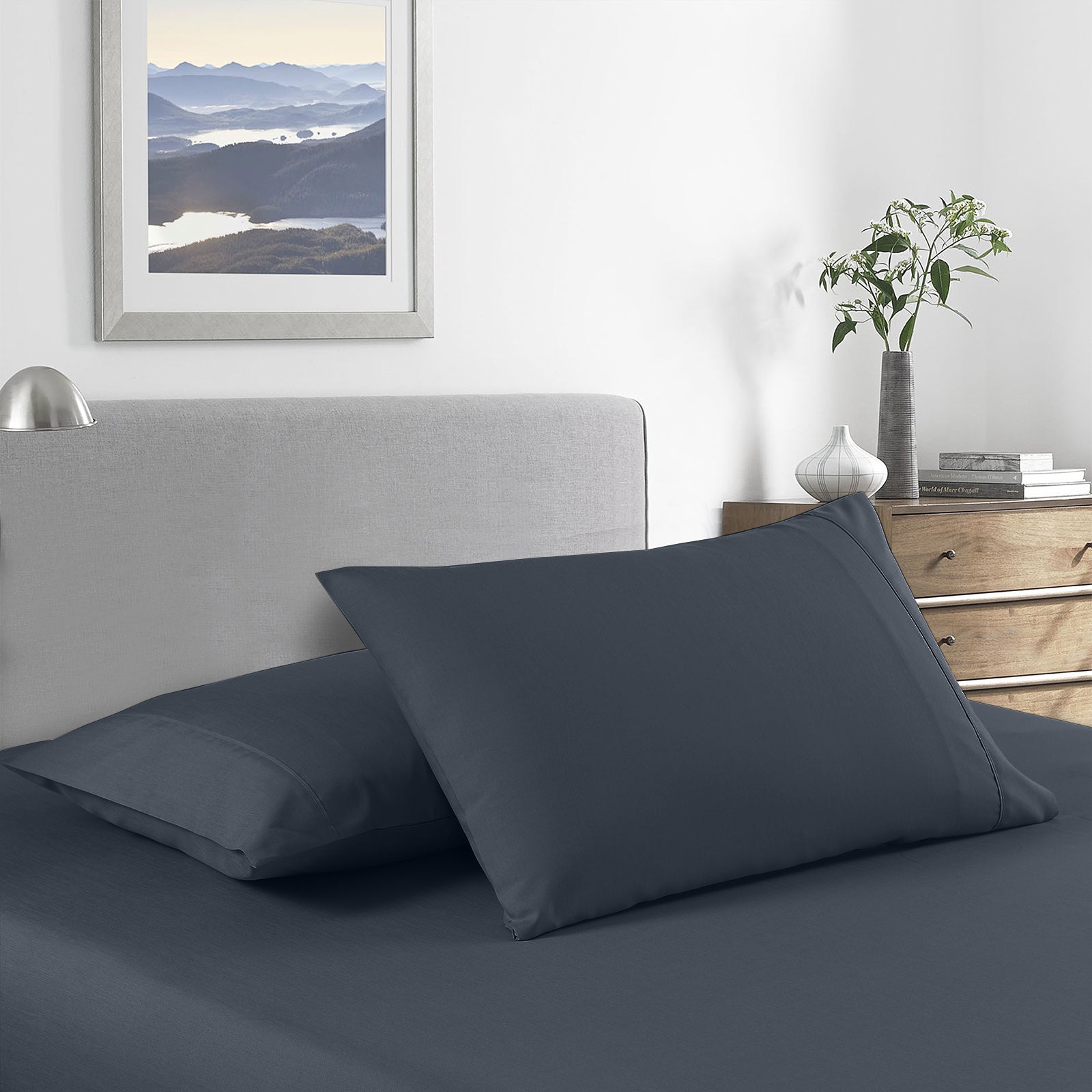 Royal Comfort Bamboo Cooling 2000TC Sheet Set Queen - Charcoal-1951134885364240385