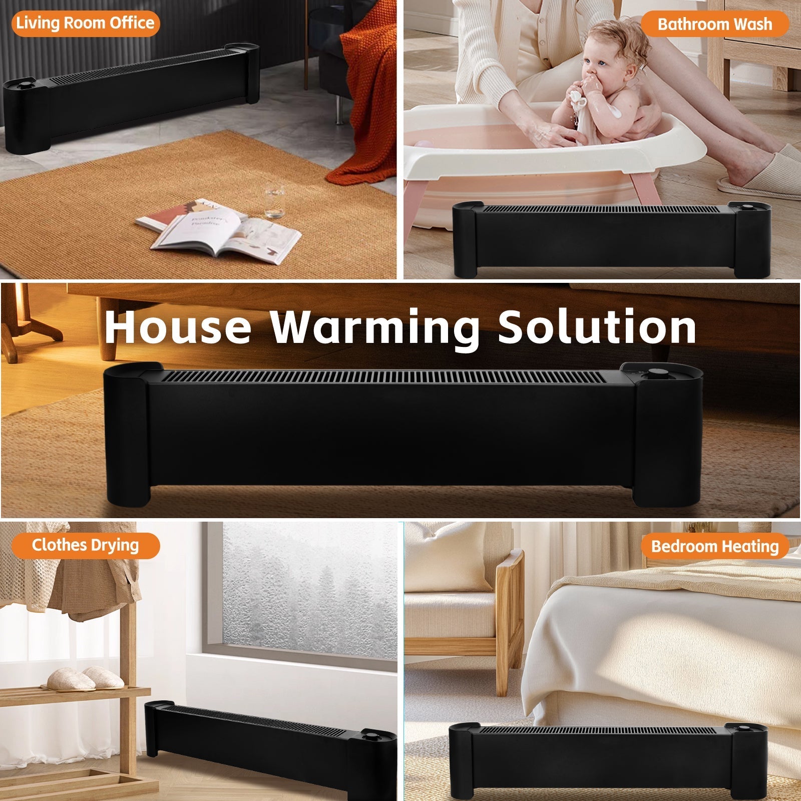 2200W Graphene Floor Electric Heater Fast Heating Energy Efficient Portable Indoor Heater - 10