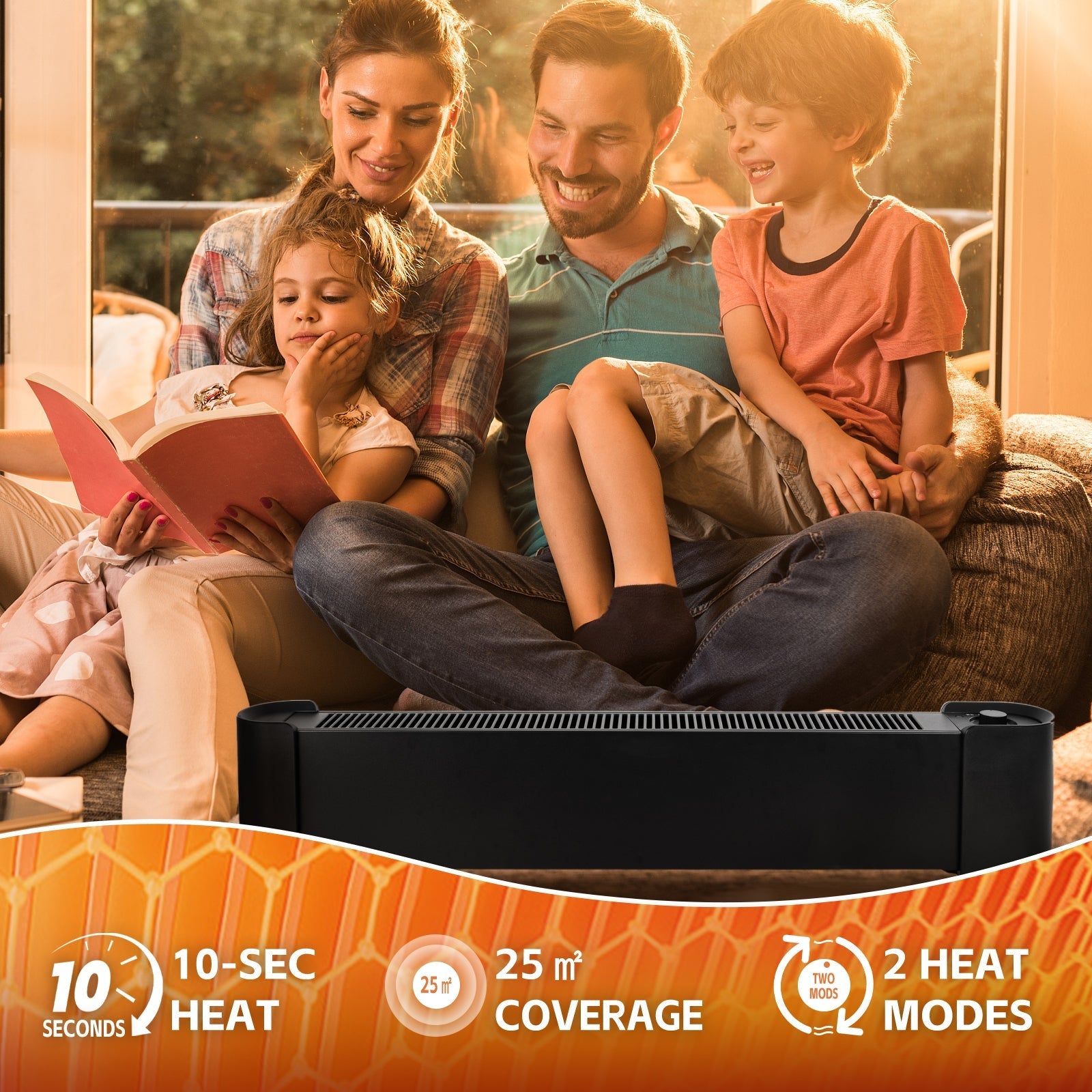 2200W Graphene Floor Electric Heater Fast Heating Energy Efficient Portable Indoor Heater - 11
