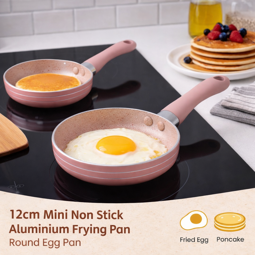 12cm Mini Non Stick Aluminium Frying Pan Round Egg Pan