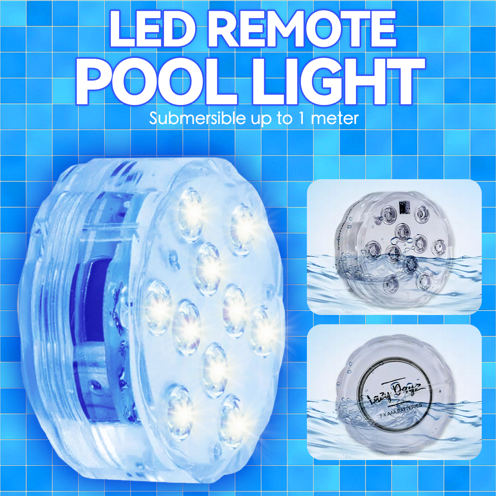 2 Pcs Lazy Dayz 13 Colors Led Remote Pool Light - 03