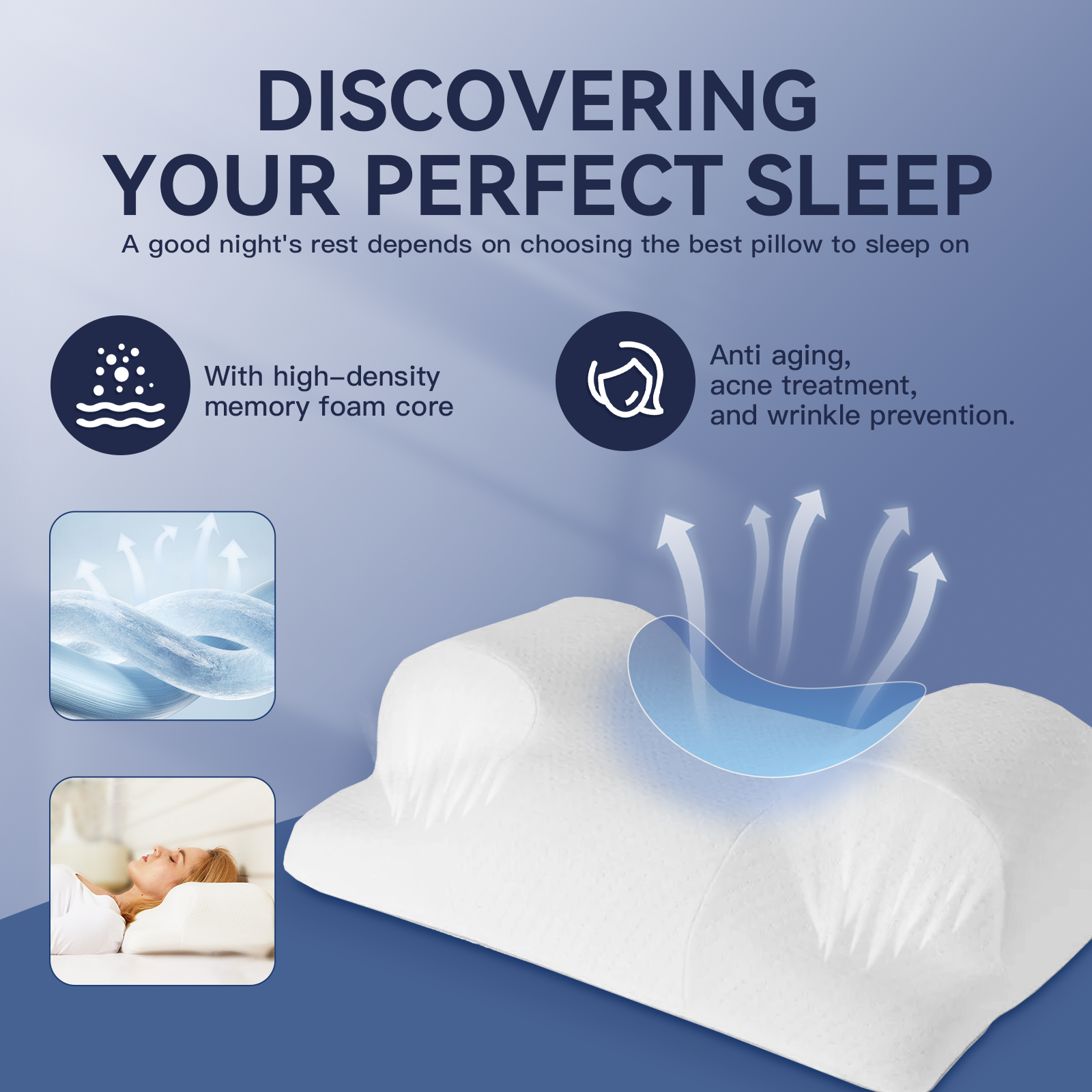 Memory Foam Beauty Sleep Pillow For Neck And Shoulder Pain - 01