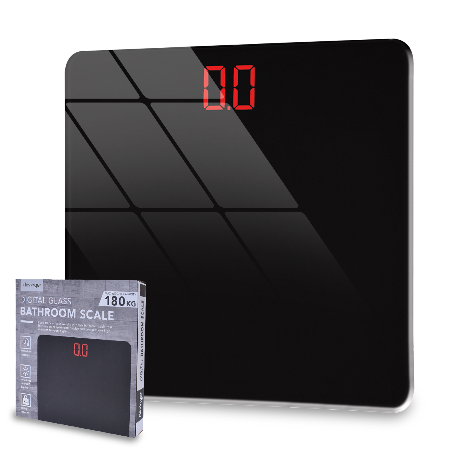 Clevinger Digital Glass Bathroom Scale Max Capacity 180Kg - 01