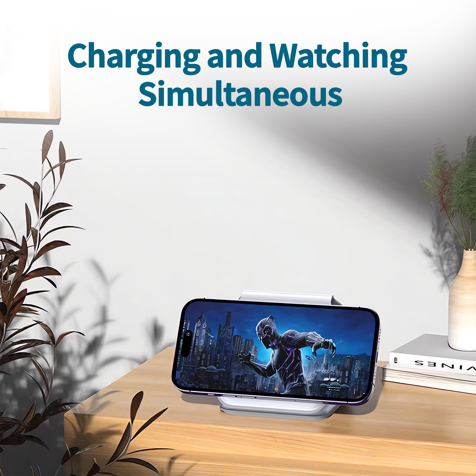 3 In 1 Wireless 15W Qi Fast Charging Foldable Station For Apple Mag Safe - 09