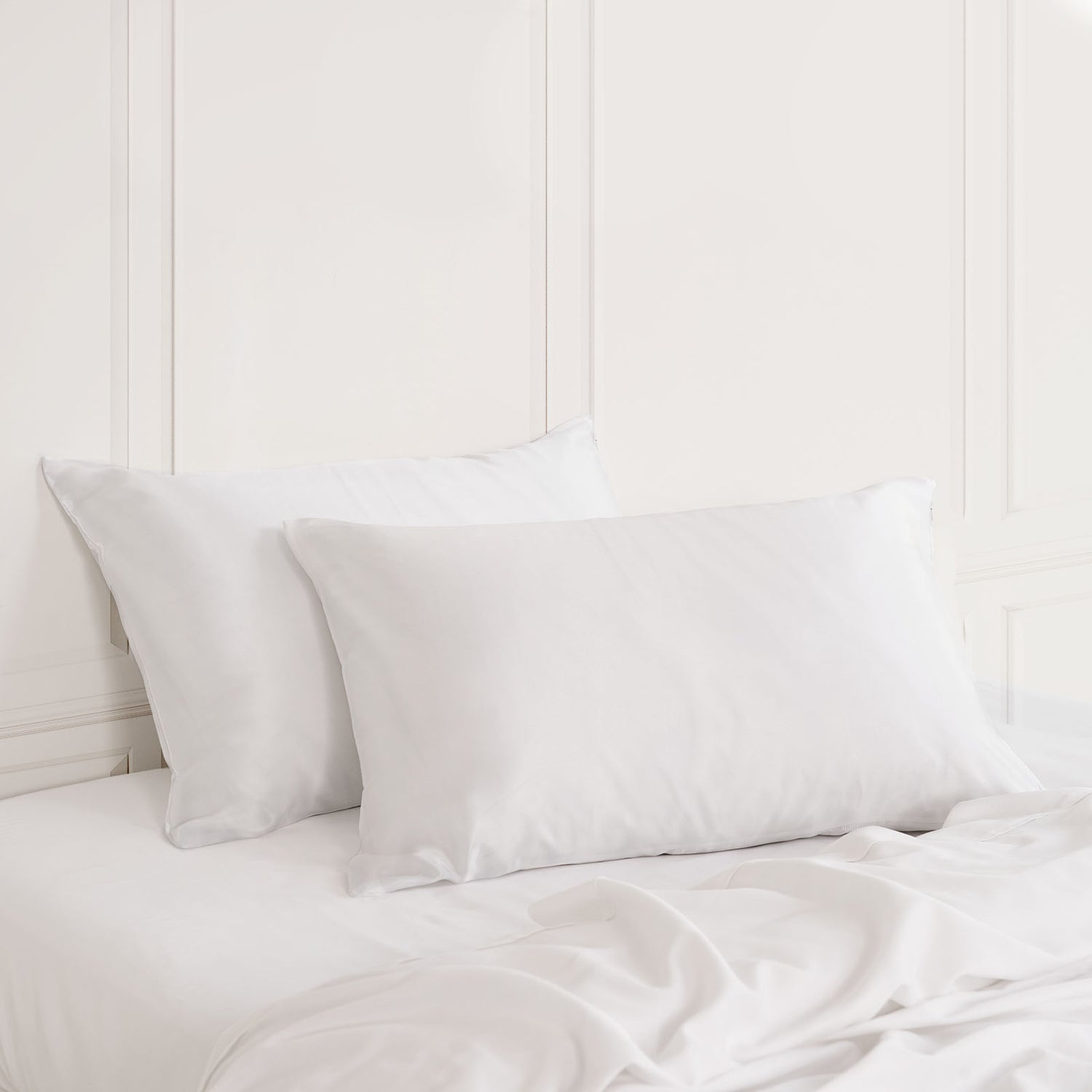 MULBERRY SILK PILLOW CASE TWIN PACK - SIZE: 51X76CM - WHITE-1951134812123303936