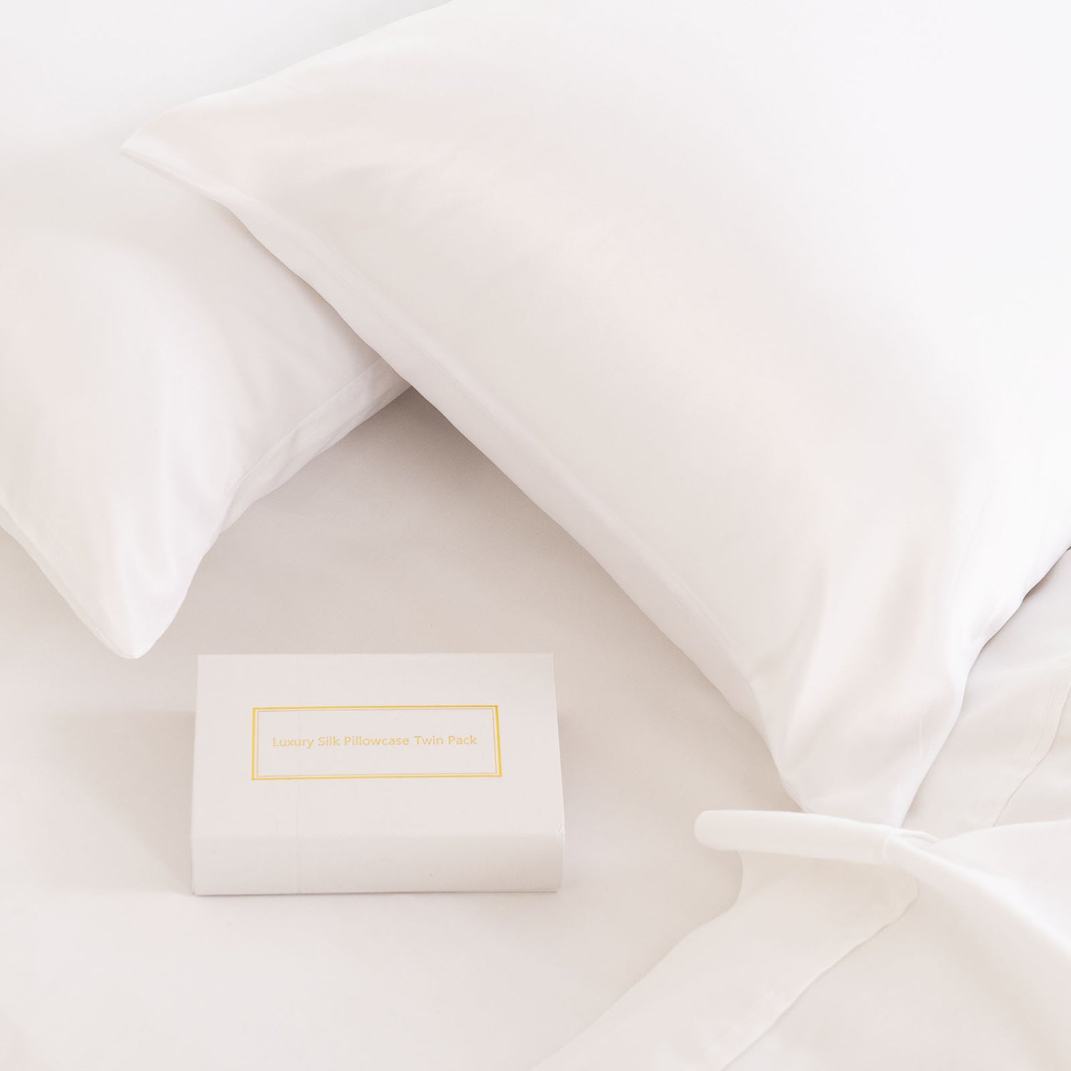 MULBERRY SILK PILLOW CASE TWIN PACK - SIZE: 51X76CM - WHITE-1951134812123303939