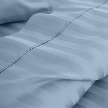 KENSINGTON 1200TC COTTON SHEET SET IN STRIPE-KING - CHAMBRAY (BLUE)-1951134851730116610