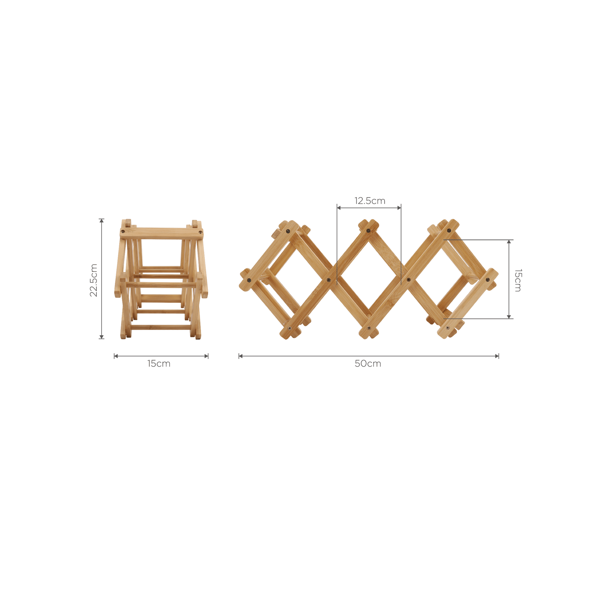 Bamboo Foldable Wine Bottle Holder - 02
