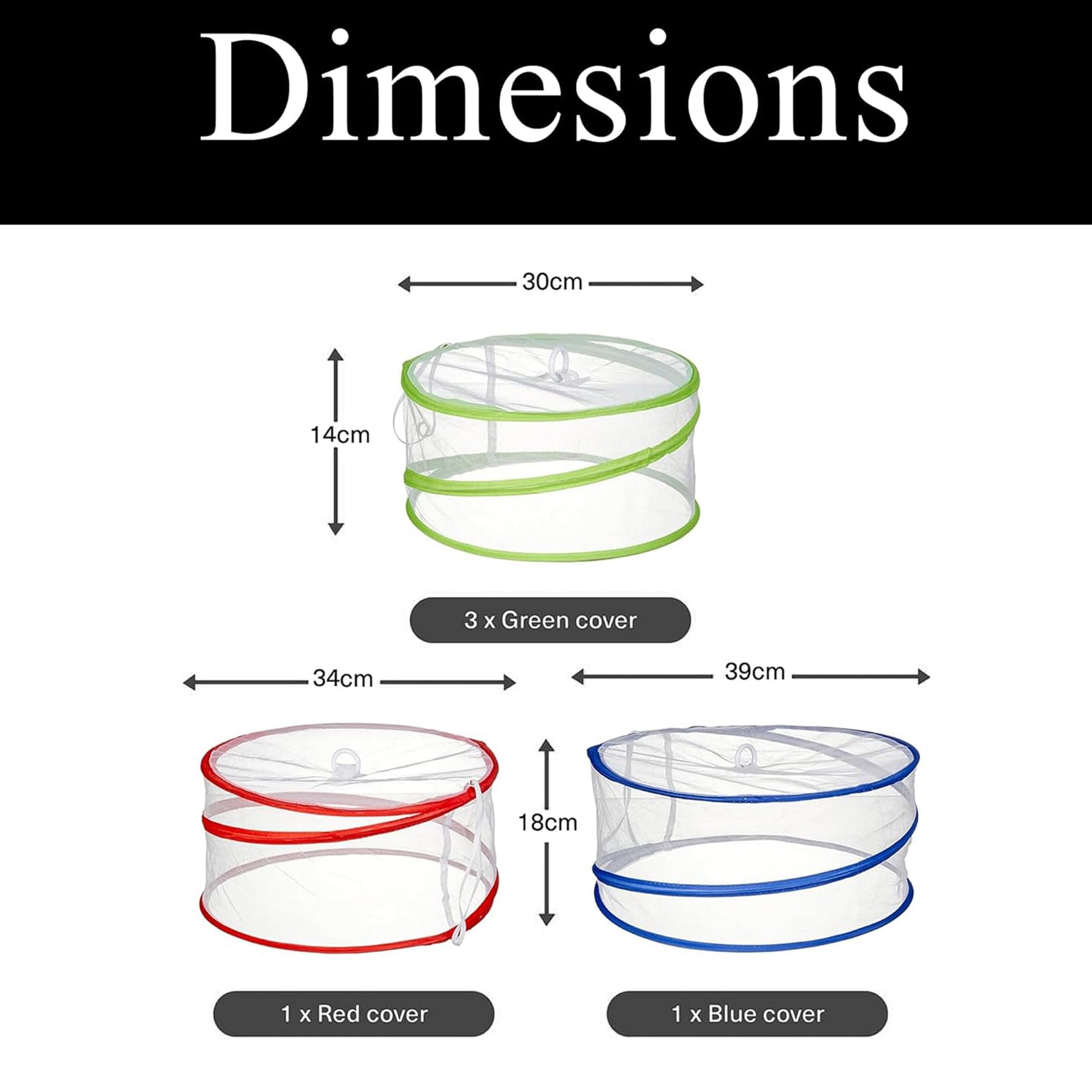 3 Pcs Pop Up Food Covers Mesh Fly Protection Picnic Cover - 05