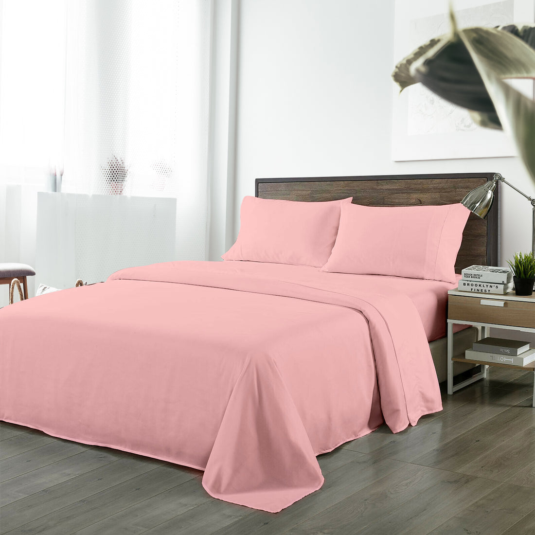 Royal Comfort Bamboo Blended Sheet Set Blush - King-1951134852321513472