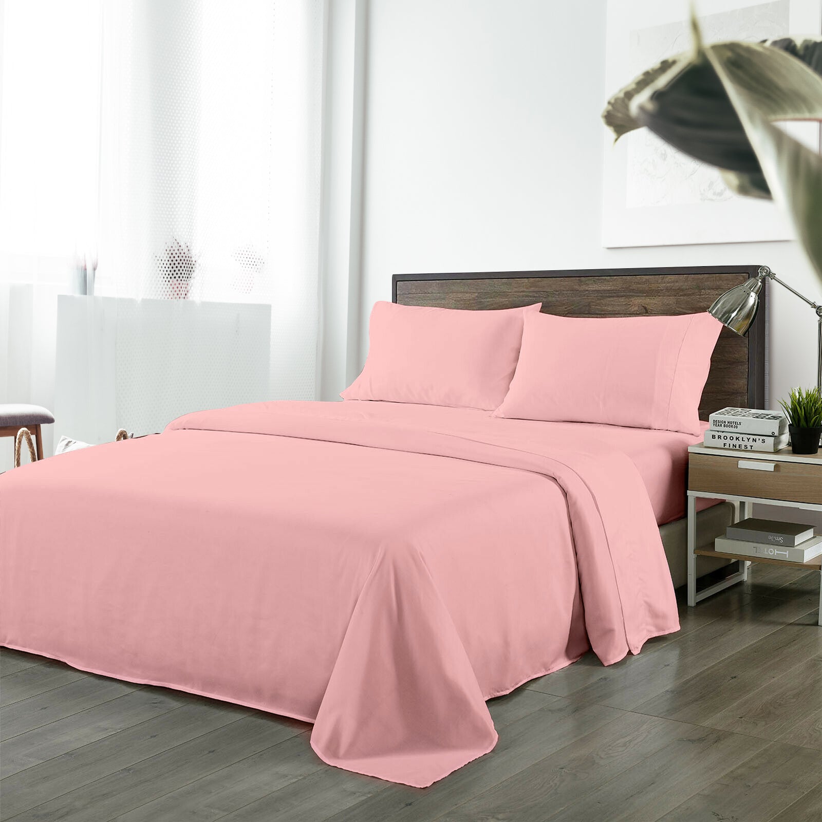 Royal Comfort Bamboo Blended Sheet Set Blush - King-1951134852321513472