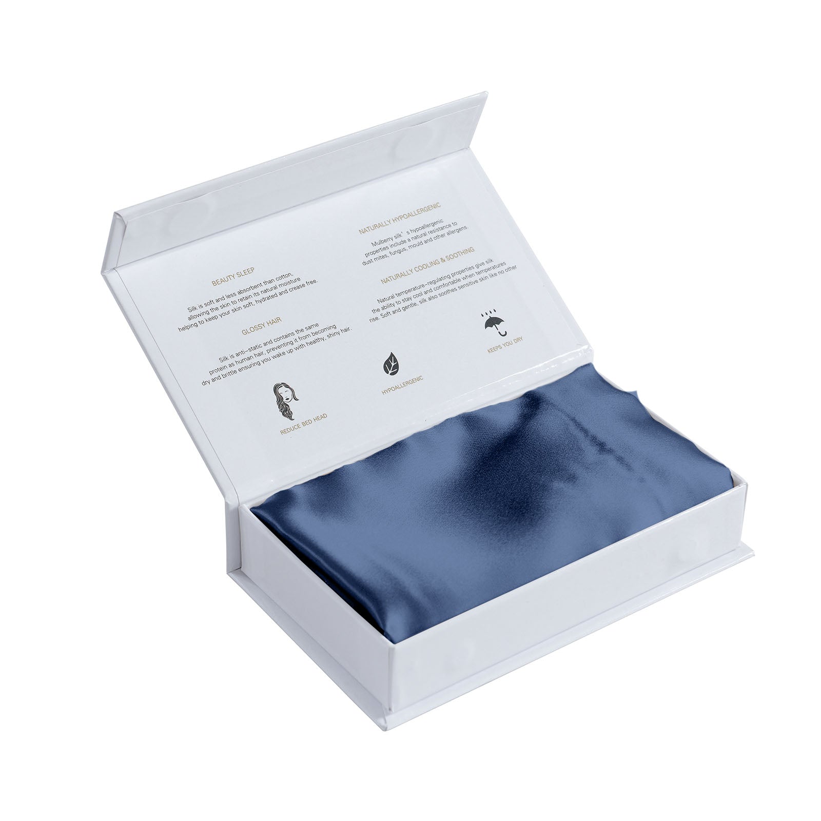 Pure Silk Pillow Case by Royal Comfort-Navy-1951134814337896453