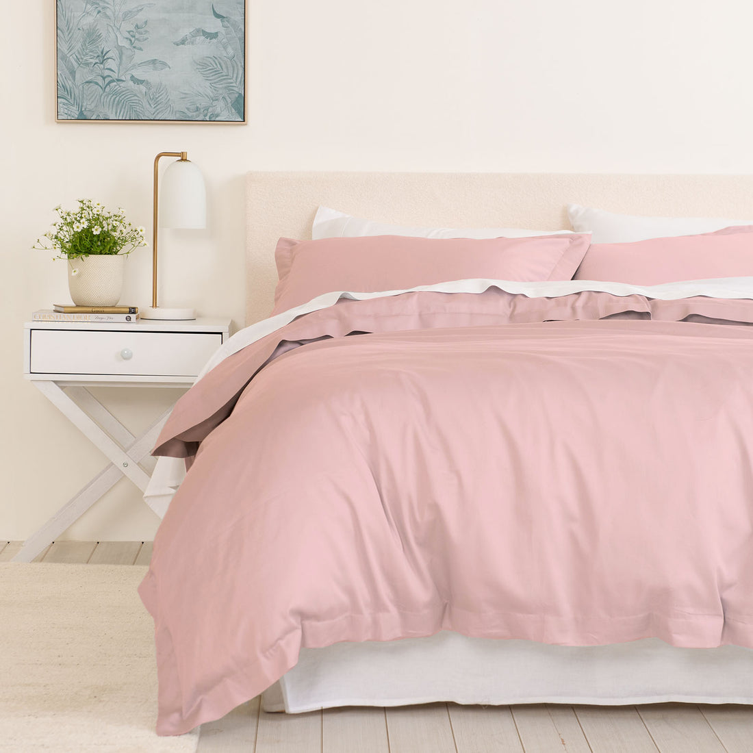 Royal Comfort - Balmain 1000TC Bamboo cotton Quilt Cover Sets (King) - Blush-1951134824811073536