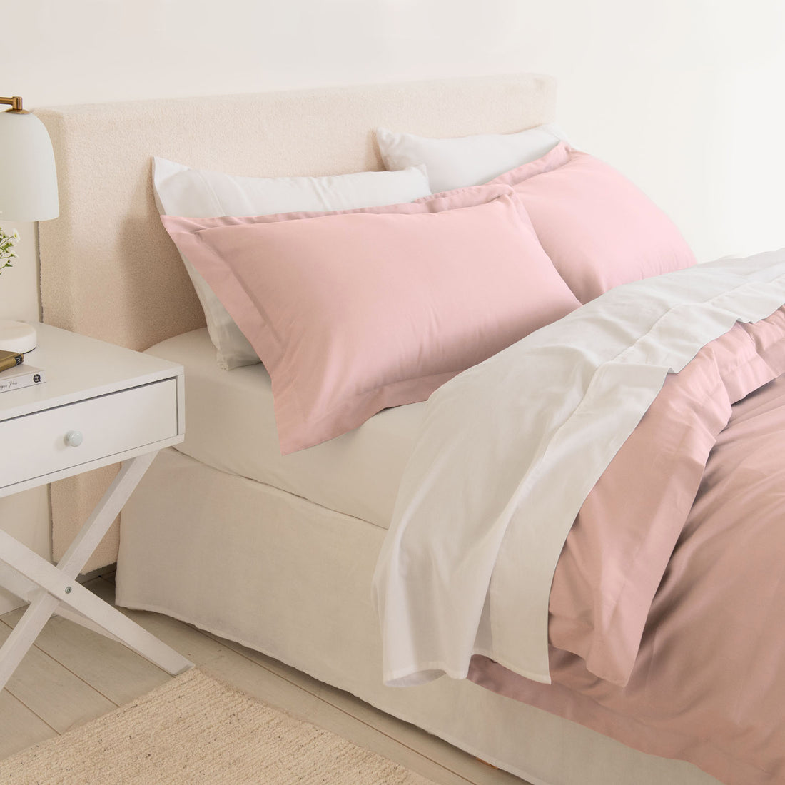 Royal Comfort - Balmain 1000TC Bamboo cotton Quilt Cover Sets (King) - Blush-1951134824811073537