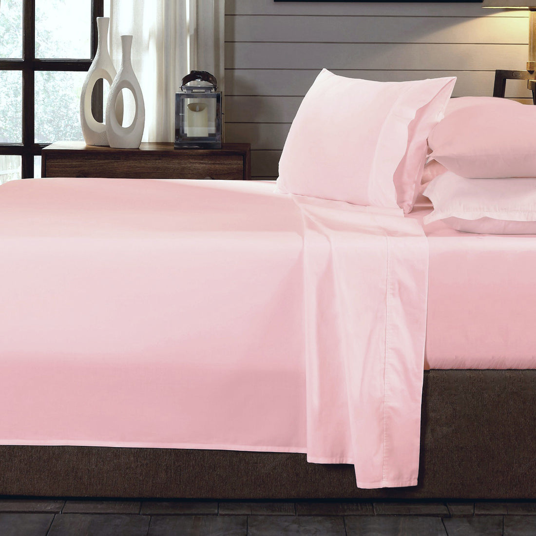 Royal Comfort - 250TC 100% Organic Cotton 4 Piece Sheet Set - King - Blush-1951134856708755456