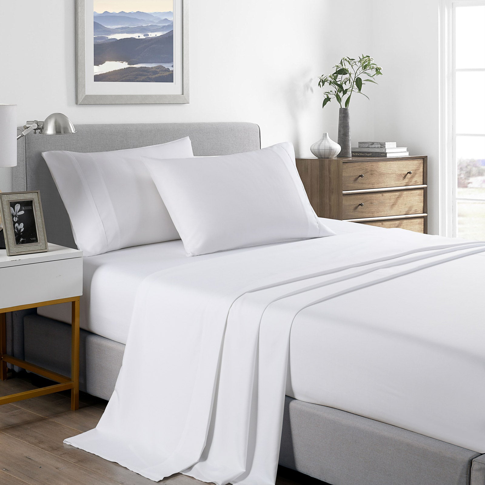 Royal Comfort Bamboo Cooling 2000TC Sheet Set - King-White-1951134861800640512