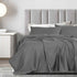 Royal Comfort 1200 Thread count Damask Stripe Cotton Blend sheet sets Queen Charcoal Grey-1951134866577952769