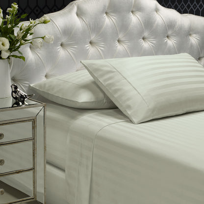 Royal Comfort 1200 Thread count Damask Stripe Cotton Blend sheet sets Queen Silver-1951134866833805312