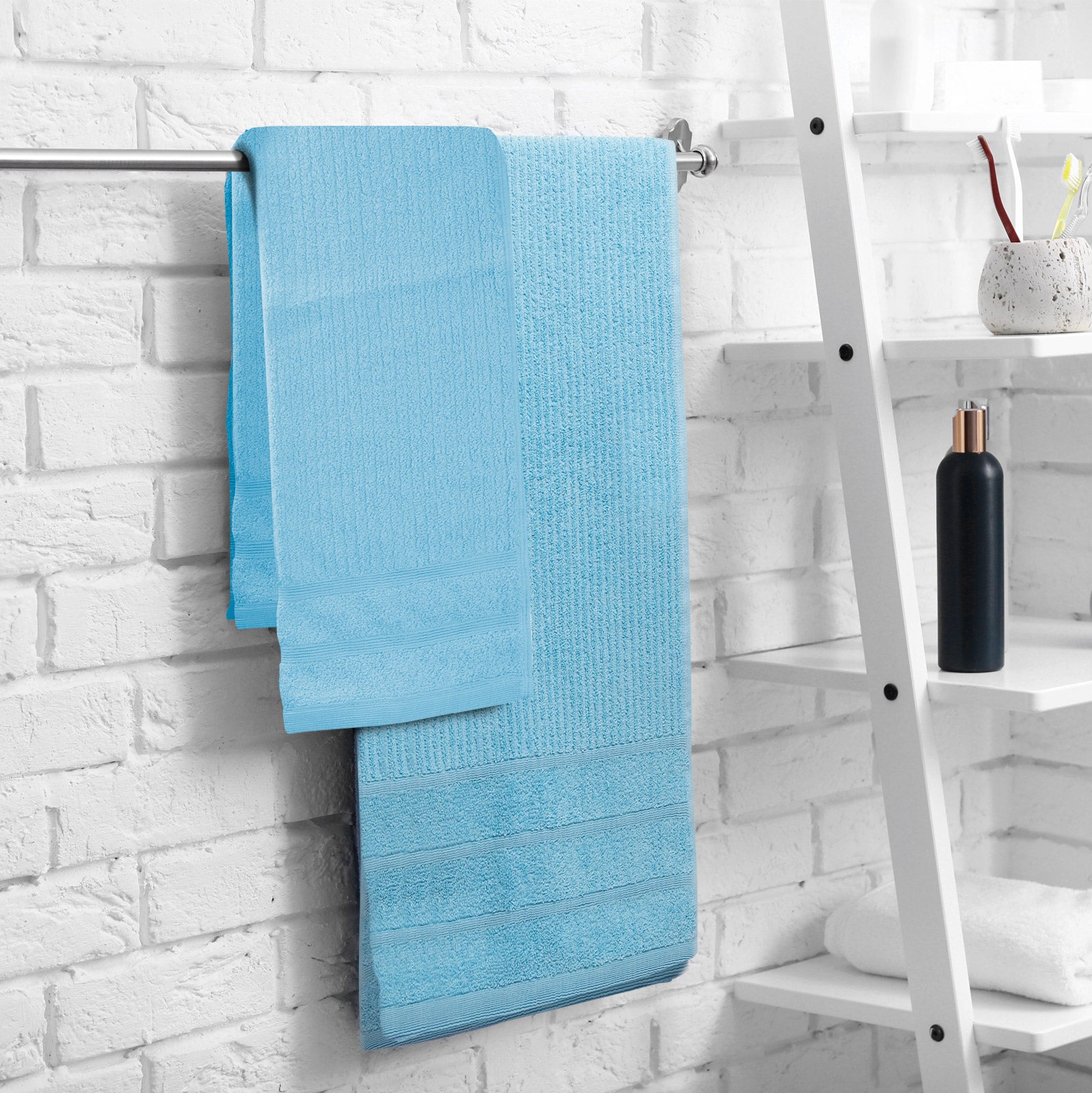 Royal Comfort Eden Egyptian Cotton 600 GSM 8 Piece Towel Pack Aqua-1951134892150624261