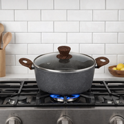 24cm Non-Stick Casserole Side Handles Cookware - Grey
