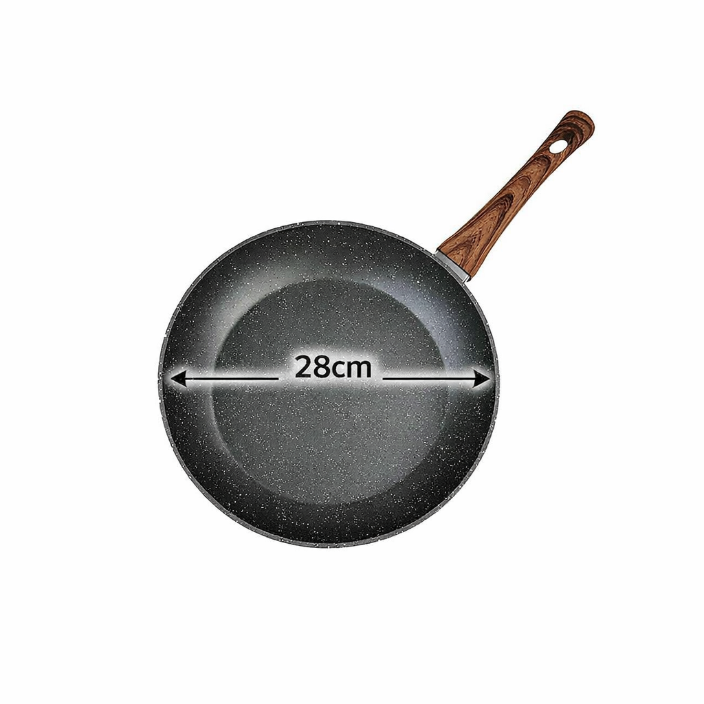 28cm PFOA Free Non-Stick Frypan with Wooden Look Handle