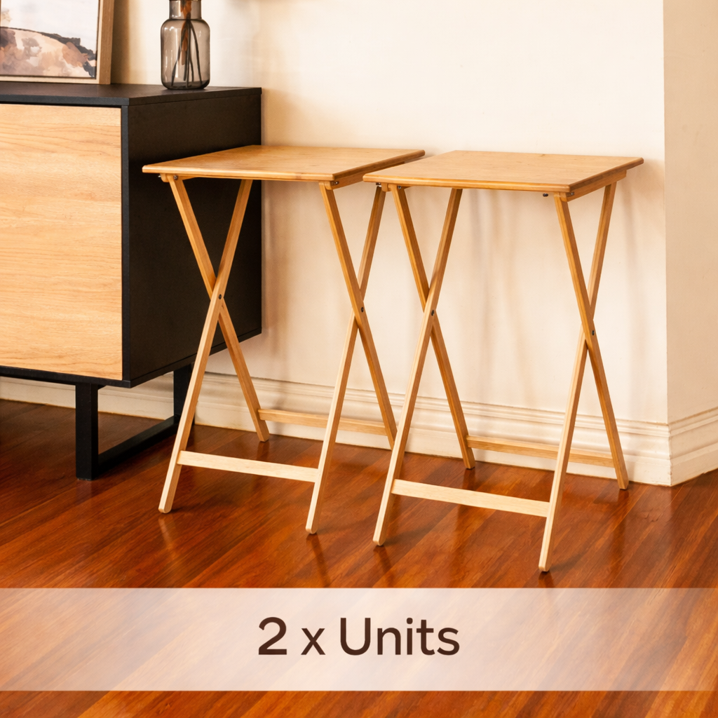 Bamboo Folding Table 2 x Unit Set