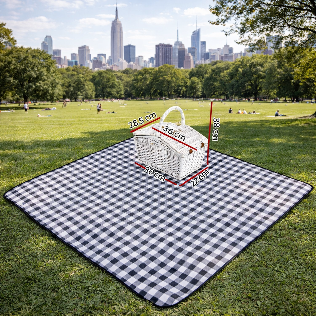 2 Person Picnic Basket Willow Vintage Baskets Insulated Blanket Bag Set