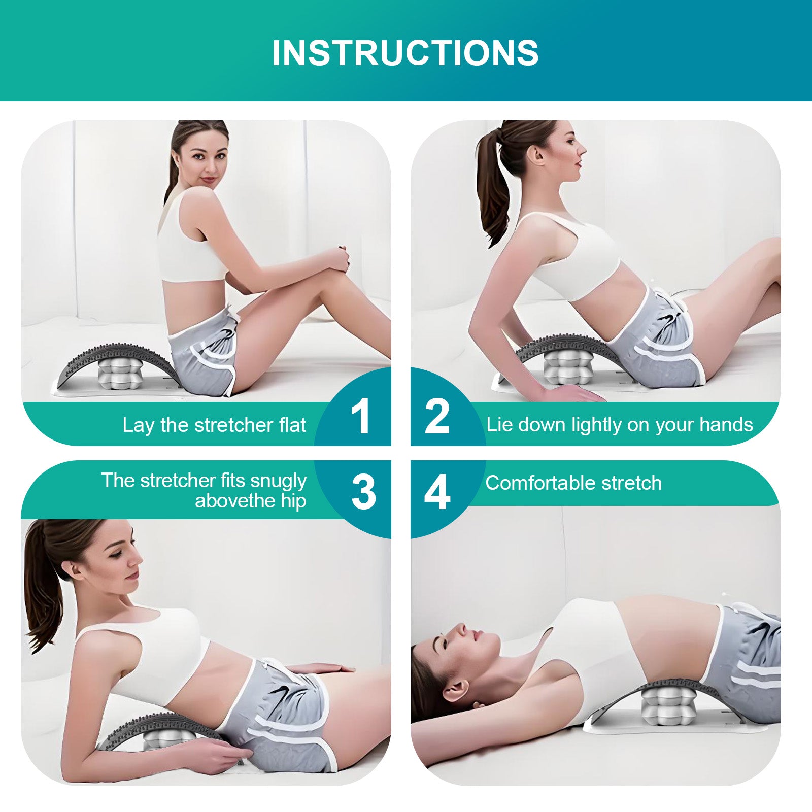 Adjustable Air Lumbar Spine Reliever Inflatable Back Stretcher With Acupressure Magnets - 02
