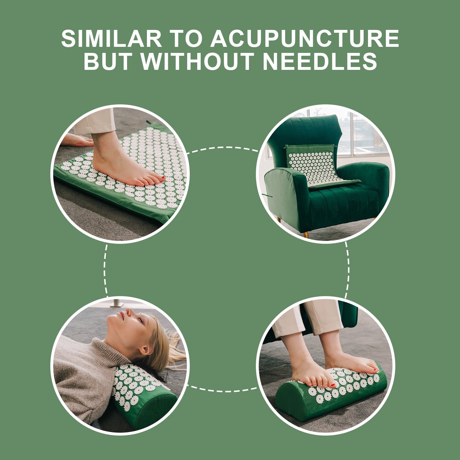 Acupressure Mat And Pillow Set With Bag - 03