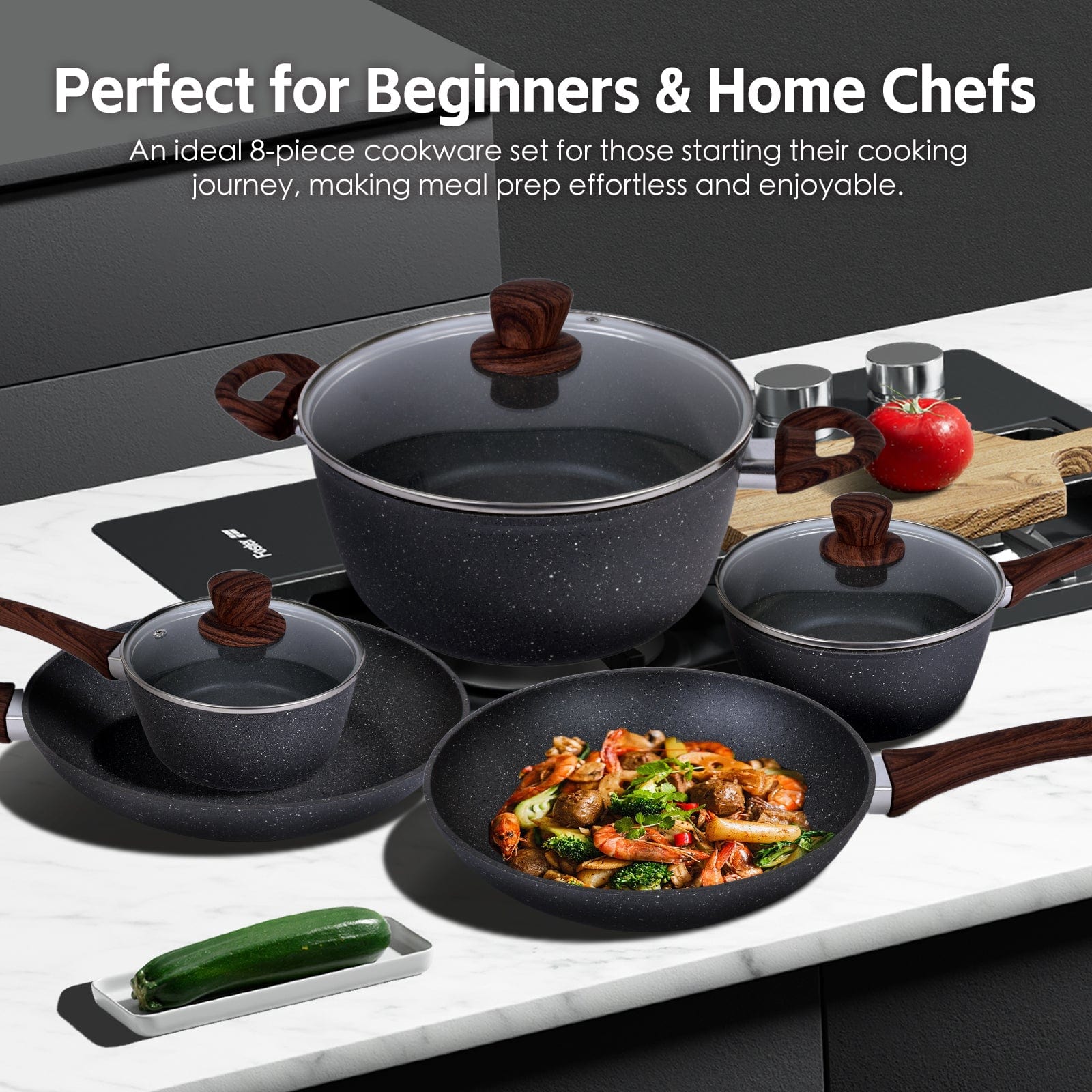 8 Pcs Clevinger Non Stick Cookware Set - 02