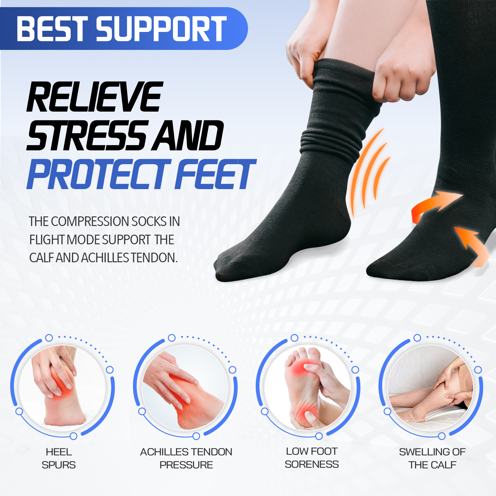 Travel Anti Fatigue Flight Compression Socks L - 03