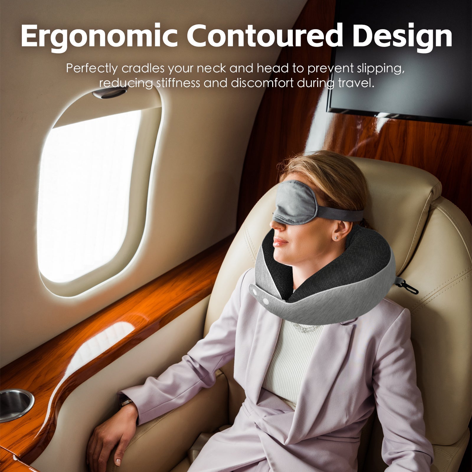Compact Luxury Memory Foam Travel Pillow - 01