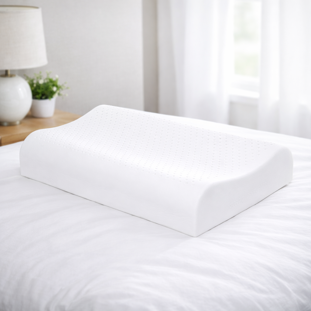 2x Natural Latex Pillow Removable Design 1 Set - White