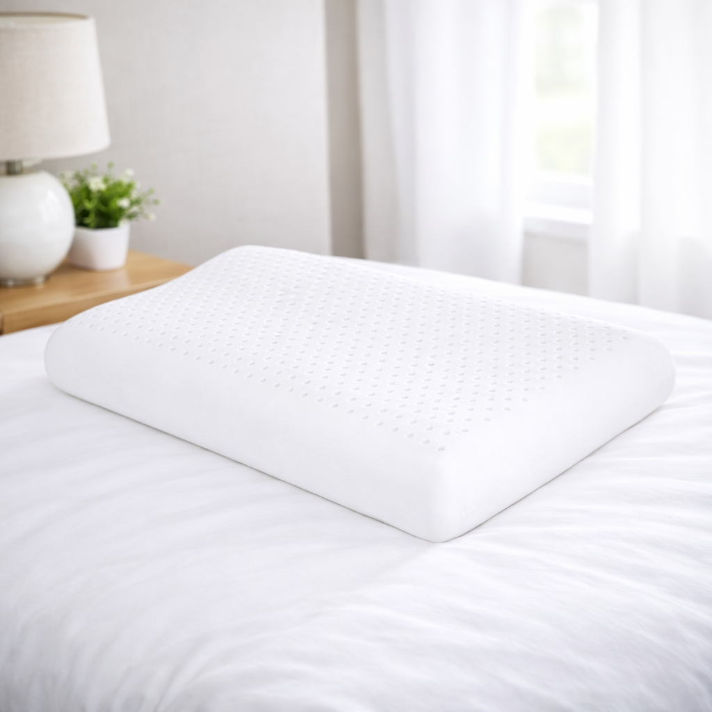2x Natural Latex Pillow Removable Design 2 - White