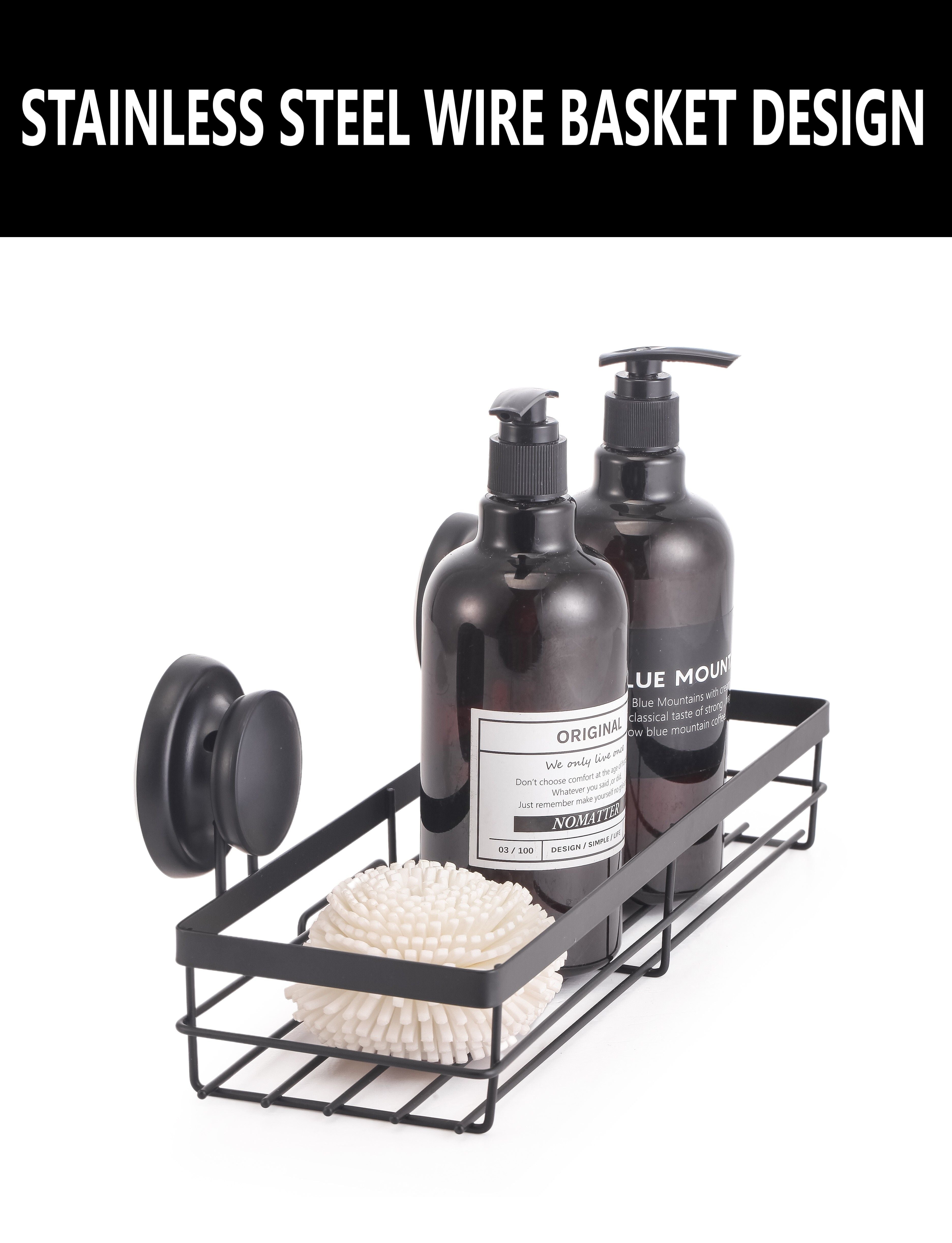 CARLA HOME  2 Pack Rectangular Corner Shower Caddy Shelf Basket Rack with Premium Vacuum Suction Cup No-Drilling for Bathroom and Kitchen-1992735303034605571