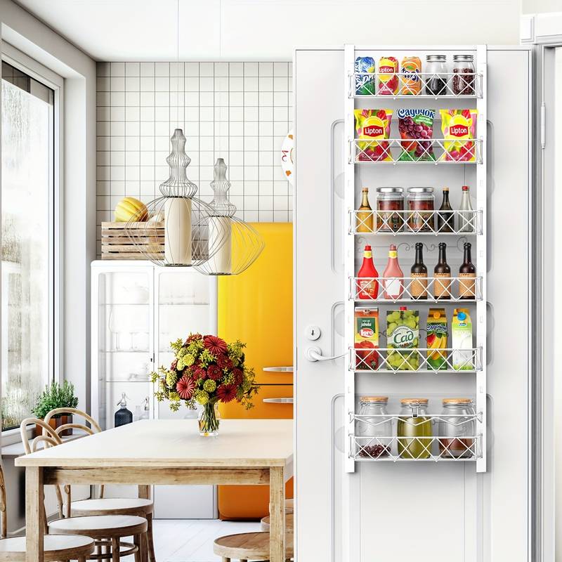 CARLA HOME 6 Tier Adjustable Baskets Over Door Pantry Organiser for Home Kitchen-1992735283900190727