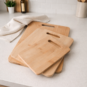 3 Pcs Bamboo Cheese Cutting & Serving Chopping Board Set